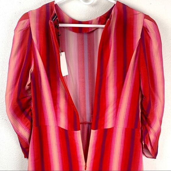 NWT Something Navy Red Goji Bold Stripe Mini Dress - Picture 6 of 9